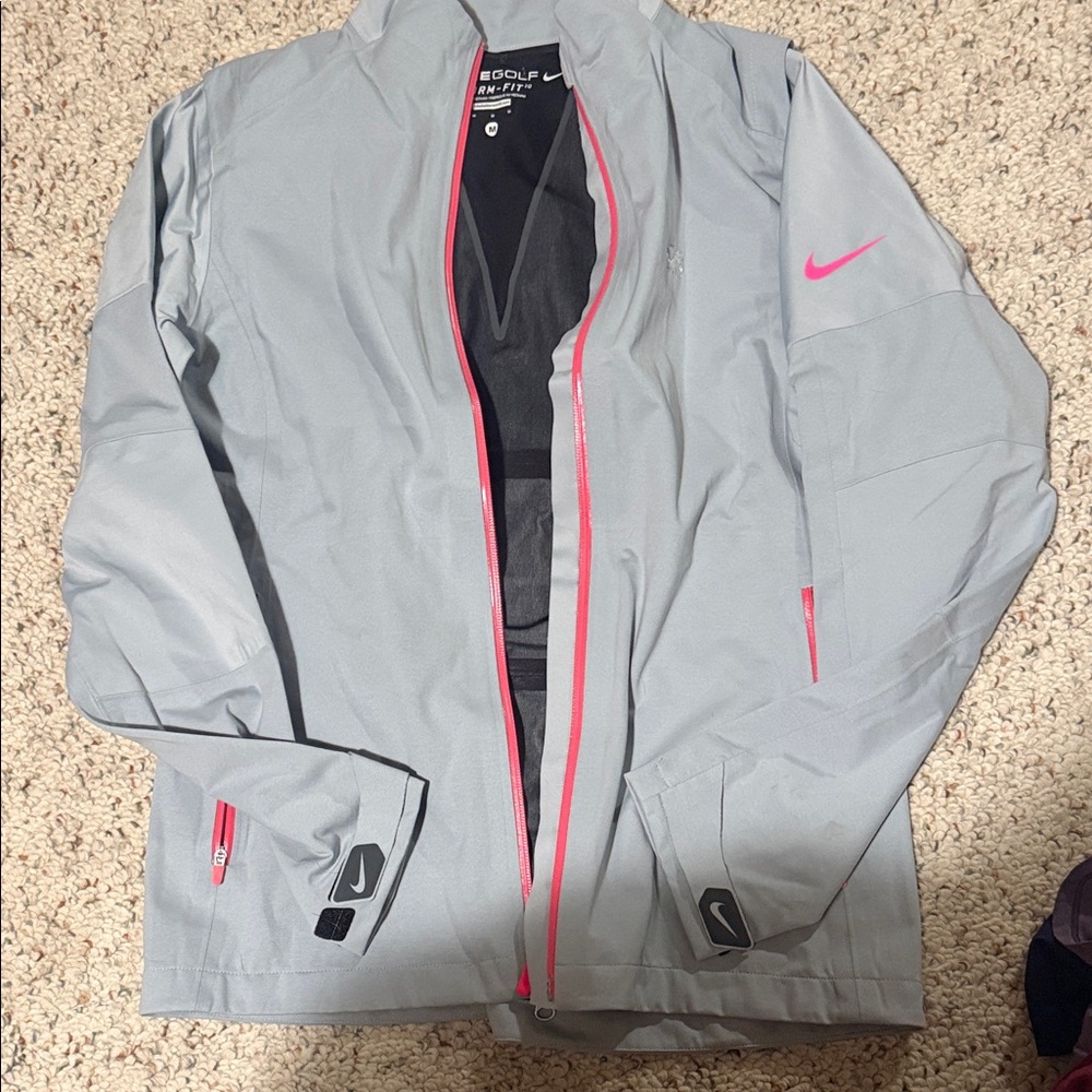 Nike Light Gray Jacket with Pink Trim